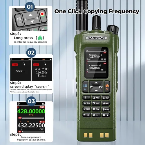 Miniatura 2 de BAOFENG DM32 DM-32UV DMR Radio Walkie Talkies de largo alcance Radio digital bidireccional Radio jamón de alta potencia de 10 W con Verde