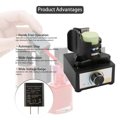 Miniatura 2 de Mini mezclador de vórtice, rango de velocidad de 300 a 2400 RPM, funcionamiento manos libres, ideal para mezclar pintura acrílica, esmalte de uñas