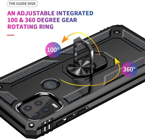 Miniatura 5 de Androgate Funda compatible con Moto G Stylus 5G con protector de pantalla HD, soporte de anillo de grado militar, soporte para automóvil, prueba