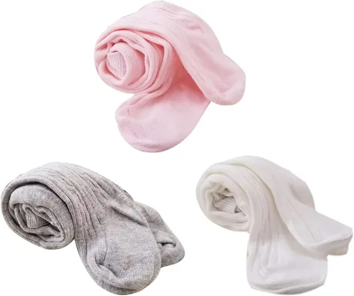 Miniatura 2 de Kaariss 3 pares de mallas de algodón para bebés y niñas pequeñas