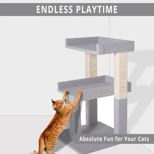 Miniatura 4 de Naomi Home Lulu - Torre grande para gatos con 2 plataformas espaciosas, condominio resistente para gatos con postes rascadores de sisal, diseño