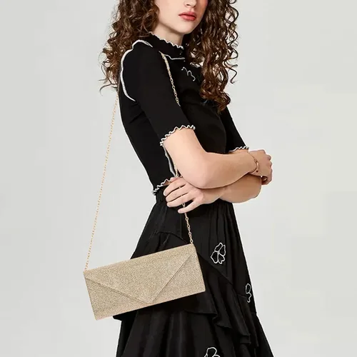 Miniatura 2 de Larcenciel Bolsos de mano para mujer, bolsa de noche brillante con cadena desmontable