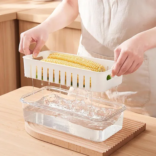 Miniatura 4 de Contenedores organizadores para refrigerador, contenedores de almacenamiento de alimentos con tapas, contenedores de almacenamiento de frutas