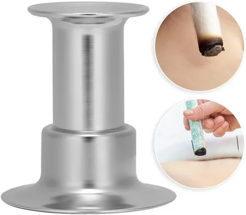 Miniatura 7 de Extintor Moxa Stick de acero inoxidable, extintor de rollo de moxibustión opcional multiespecificación con bandeja colectora de cenizas Base estable