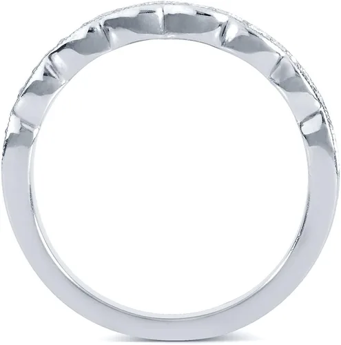 Miniatura 3 de Alianza de boda Kobelli de diamante de talla redonda de 16 quilates (ctw) en oro blanco de 14 k
