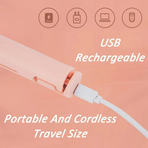 Miniatura 4 de RJDJ Mini rizador de doble propósito, alisador y rizador de pelo 2 en 1, calentador de cerámica, portátil, recargable por USB, adecuado para cabello