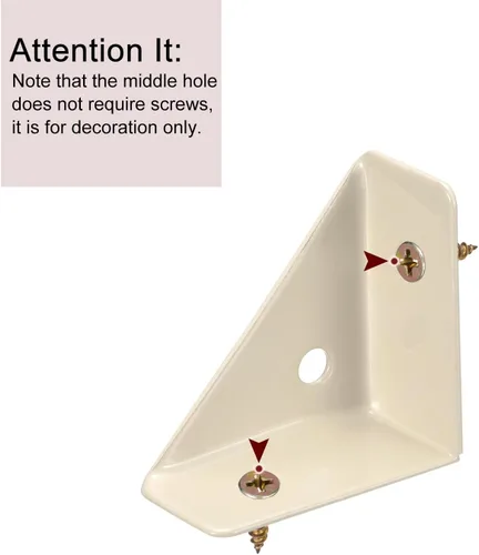 Miniatura 4 de uxcell 10 soportes de esquina angulares de 1.496 pulgadas x 1.496 pulgadas, soportes de acero laminado en frío con tornillos para borde de Beige