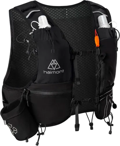 Miniatura 11 de Haimont 8L Trail Running Hydration Vest with Soft Flasks 2L Bladder Compatible, Bounce-Free Fit, Front Storage, Pole Loops, Whistle