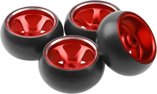 Miniatura 5 de Paquete de 4 neumáticos de plástico para automóvil de 0.98 x 0.59 pulgadas 1/28 pulgadas con llantas de metal compatibles con Wltoys K969 K989 P929