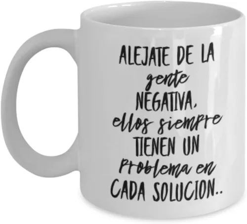 Miniatura 2 de Alejate de la gente negativa AFIRMACIONES Taza cerámica de café o desayuno Regalo original para la familia, oh amigos RESISTENTE 100% al