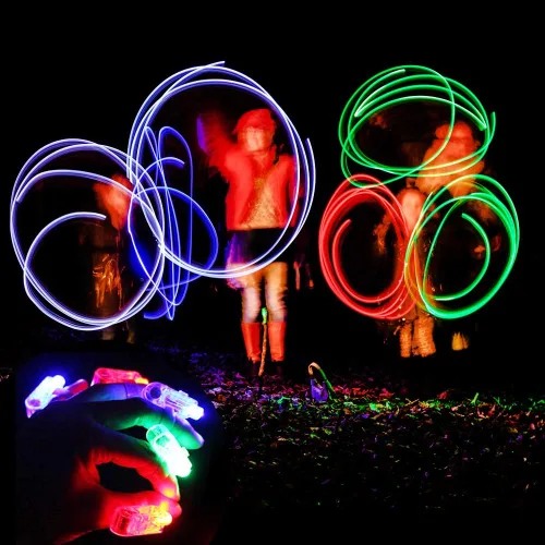 Miniatura 5 de Novelty Place 40 luces LED de dedo de fiesta para niños con tornillo, linterna LED para dedos iluminada, juguetes para recuerdos de fiesta