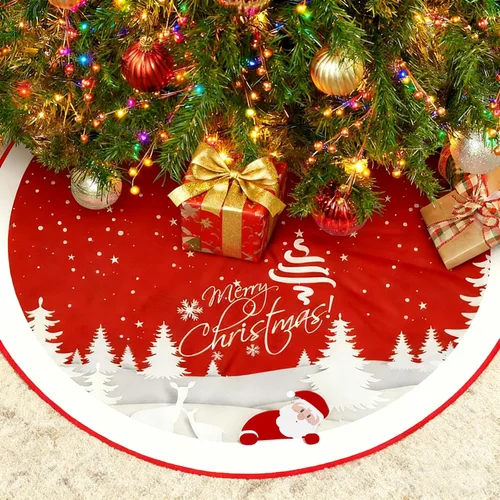 Miniatura 7 de Falda de Árbol de Navidad Agaxozwb a Cuadros de Búfalo, Falda de Árbol de Navidad Copo de Nieve Gruesa para Árbol de Navidad, Decoraciones de Árbol
