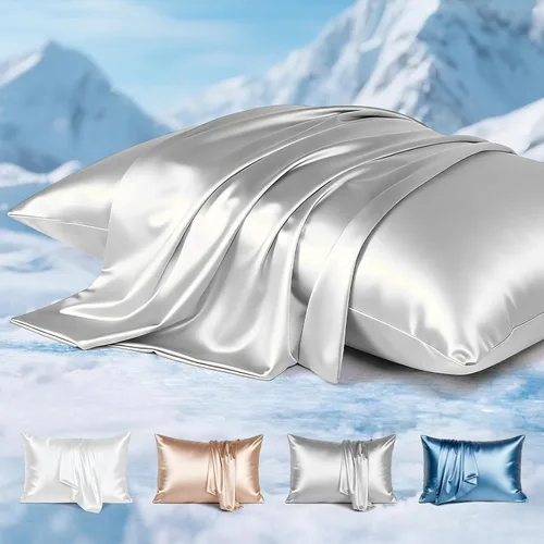 Miniatura 17 de Avolare Fundas de almohada refrescantes, más suaves que la seda, paquete de 2 fundas de almohada refrescantes para personas que duermen con calor