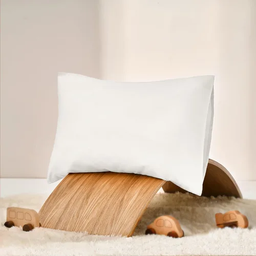 Miniatura 5 de TILLYOU Fundas de almohada de algodón para niños pequeños, paquete de 2 fundas de almohada de viaje súper suaves para niños y niñas, 14.5 x 20 Blanco