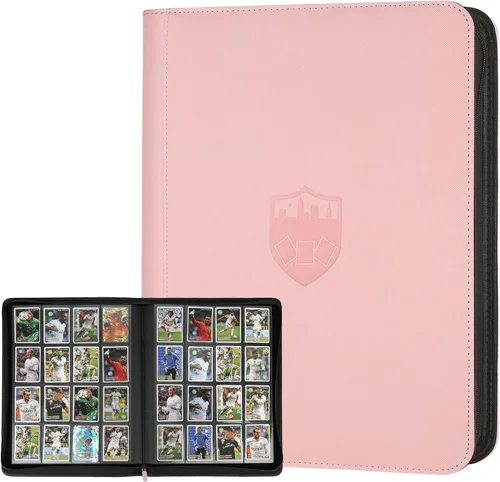 Miniatura 23 de GERMUN Carpeta de tarjetas de poliuretano, 16 bolsillos, carpetas de soporte premium para más de 1000 tarjetas, álbum de bolsillo de doble cara