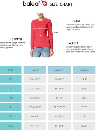 Miniatura 6 de BALEAF camisa de manga larga para mujer, con protección solar FPU 50+, de secado rápido, para practicar senderismo o pescar