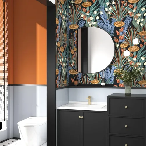 Miniatura 9 de Papel tapiz bohemio floral para despegar y pegar, papel de contacto con hojas tropicales, papel de pared de flores botánicas vintage, mural de pared