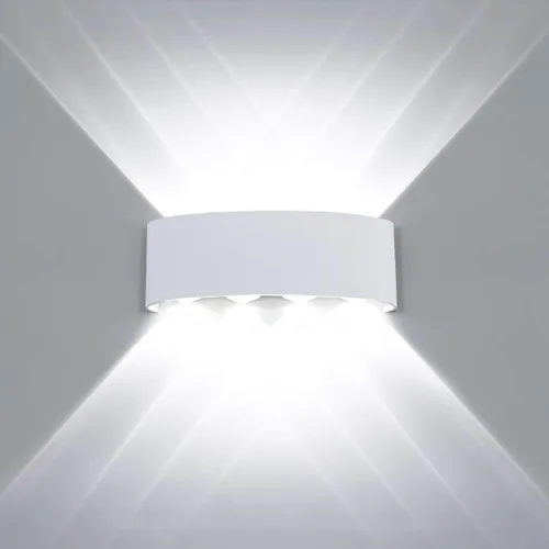 Miniatura 16 de Kawell Lámpara de pared moderna impermeable de 8 W, lámpara de pared LED de aluminio, para interiores y exteriores, para baño, dormitorio, pasillo
