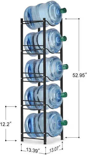 Miniatura 3 de LIANTRAL Estante enfriador de agua, soporte para botellas de agua resistente de 5 niveles, estante de almacenamiento para dispensador de agua de 5 5