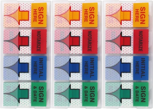 Miniatura 2 de Banderas de mensajes de colores surtidos, firmar aquí/notarizar/inicial aquí/letrero y fecha, 600 páginas en total, 0.98 x 1.77 pulgadas de ancho