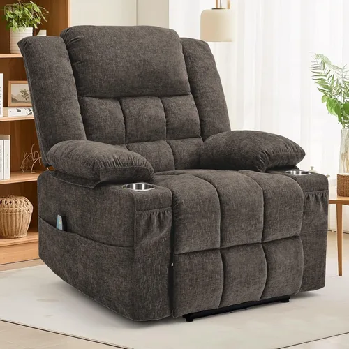 Miniatura 13 de Korser Sillón reclinable giratorio de 360° con mecedora para adultos, sillón reclinable con masaje y calefacción para guardería, silla de columpio