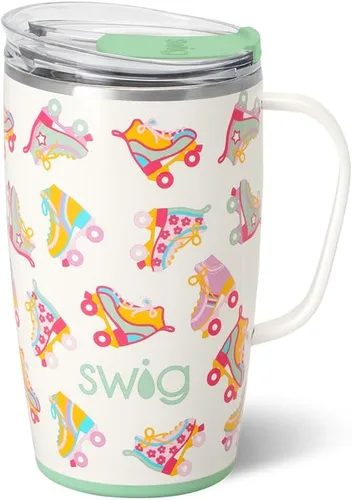 Miniatura 34 de Swig Life Taza de Viaje de 18 oz, Vaso Aislante con Asa y Tapa, Taza de Café de Viaje, Compatible con Portavasos, Acero Inoxidable, Vaso de 18 oz