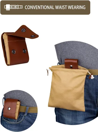 Miniatura 2 de Foraging Bag Adjustable Shoulder Strap Canvas Foraging Pouch for Hiking, Bushcraft, Collapsible Belt Bag for Collecting Mushrooms, Rocks, Seashells