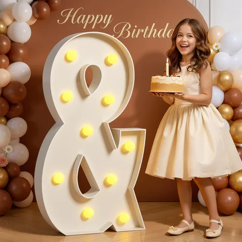 Miniatura 17 de Números de marquesina de 4 pies de alto, 4 pies de alto, números grandes iluminados 0 para 30, 40, 50, 60, decoración de fiesta de cumpleaños