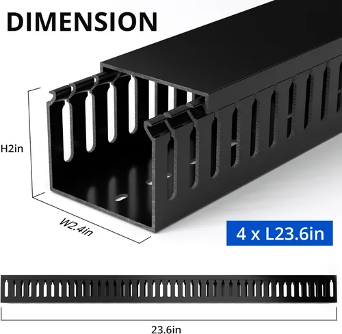 Miniatura 2 de ZhiYo Canaleta de gestión de cables para rack de servidor profesional de A2 pulg. x An2.4 pulg., kit de canaleta de cables de 95 pulg.