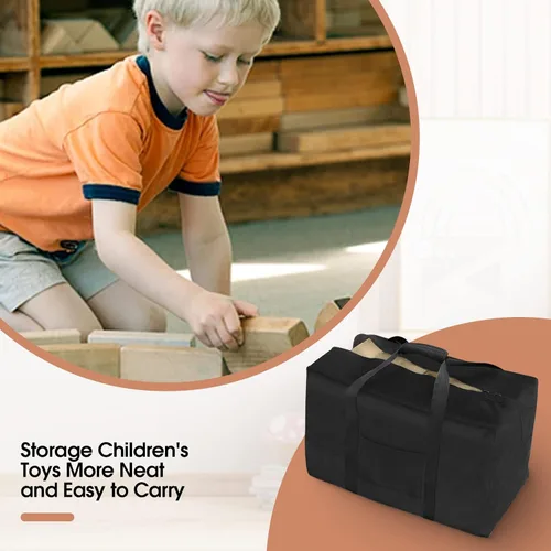 Miniatura 7 de Bolsa de almacenamiento para bloques gigantes de juegos de torre de caída, funda de transporte para bolsa de repuesto de madera casera grande