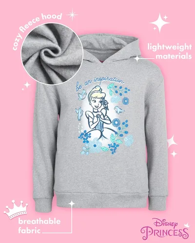 Miniatura 2 de Disney Sudadera de princesa para niñas Frozen Elsa Anna, Cenicienta, Belle, Moana sudadera con capucha (2T-7)