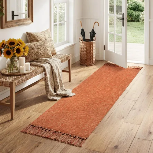 Miniatura 64 de Collive Alfombra Larga para Pasillo de 2.6' x 7', Alfombras Lavables para Interiores de Entrada, Alfombras de Cocina Trenzadas Tejidas Beige/Crema