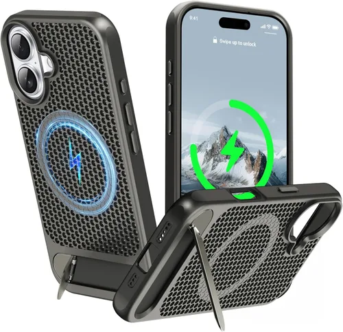 Miniatura 45 de Funda magnética de disipación de calor para iPhone 13 Pro Max, para MagSafe, protección contra caídas Coolingf, funda con función atril ajustable