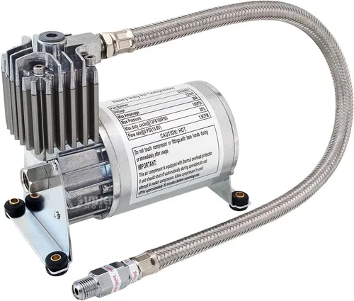 Miniatura 3 de Vixen Horns Heavy Duty Onboard Air Compressor 150 PSI. Universal Replacement for Truck/Car Train Horn/Suspension/Ride/Bag kit/System. Fits All 12v