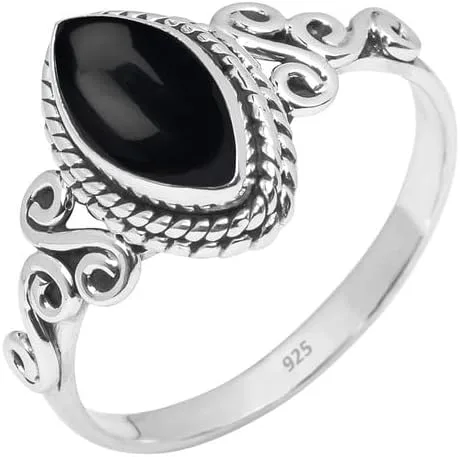 Anillo de plata de ley 925 con piedras preciosas para mujeres y niñas, hecho a mano, anillo de promesa de piedras preciosas naturales, regalo de