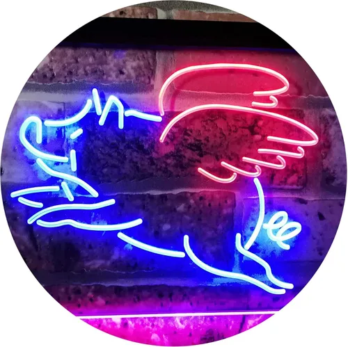 Miniatura 12 de ADVPRO Flying Pig St6s32-i3110-br - Letrero de neón LED de doble color, azul y rojo, 12 x 8.5 pulgadas