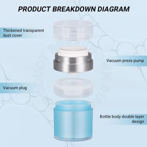 Miniatura 3 de ASEVAT Tarro de bomba sin aire de 1 oz (paquete de 2) – Recipiente cosmético al vacío recargable para crema, loción e hidratante, dispensador