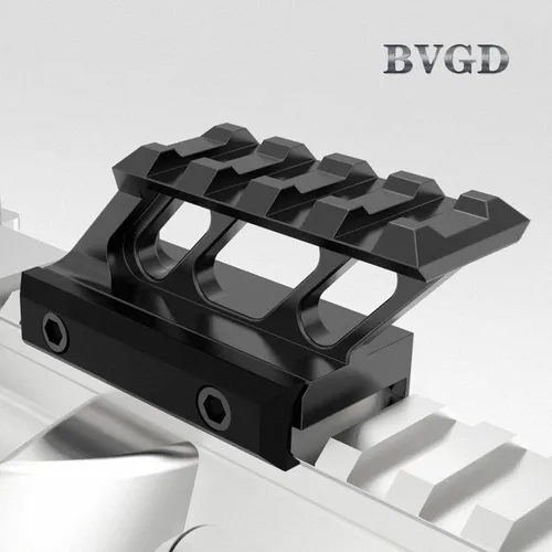 Miniatura 7 de Soporte elevador Picatinny de 4 ranuras de 1 pulgada de alto perfil de 45 grados en ángulo hacia adelante que se extiende para mira micro refleja