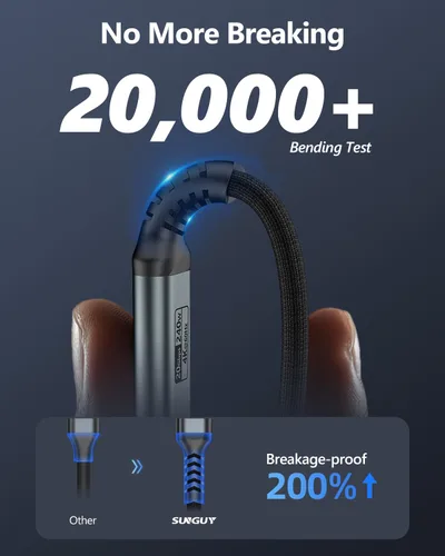 Miniatura 5 de SUNGUY Cable USB C 3.2 Gen2 de 3.3 pies, 240 W PD USB C, carga rápida, transferencia de datos de 20 Gbps, salida de video 4K, cable de pantalla tipo