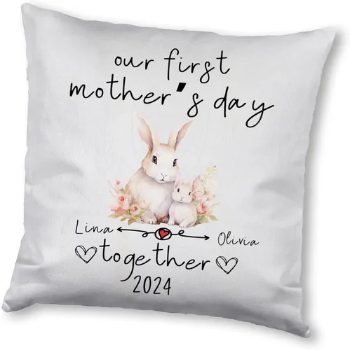 Miniatura 8 de Bunny Mothers Day, Personalised Pillow Case Decor for Home, Present for Mom, Grandmother, for Her