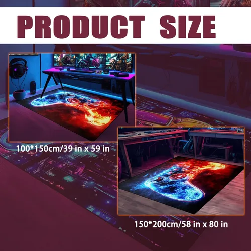 Miniatura 2 de Alfombra de videojuegos para habitación de niños, alfombra de control de videojuegos, decoración de habitación de jugadores para niños, adolescentes