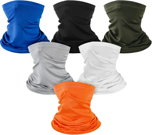 Paquete de 6 cubrebocas con polaina para el cuello: máscaras transpirables de cocodrilo, bufanda, pasamontañas y bandana para la cabeza, protección