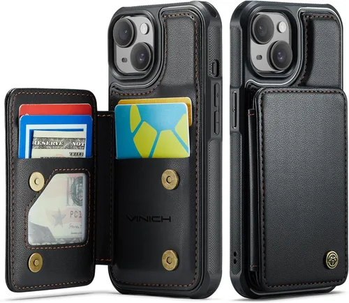 Miniatura 33 de Vinich Funda tipo cartera para iPhone 11 con tarjetero, bloqueo RFID, ranuras de crédito, función atril, a prueba de golpes, para iPhone 11 de 6.1