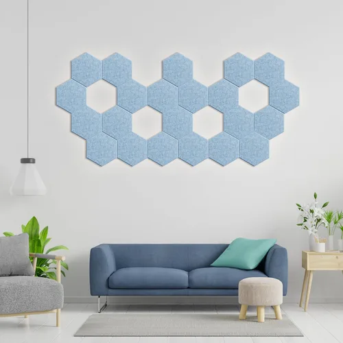 Miniatura 5 de Paneles acústicos hexagonales, paquete de 12 paneles de absorción de sonido de alta densidad de 12 x 10 x 0.4 pulgadas para mejorar la reducción