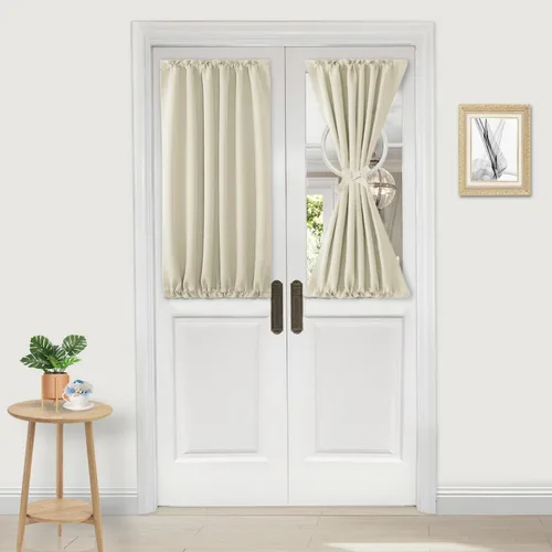 Miniatura 121 de DWCN Cortinas para puerta francesa: cortina térmica con bolsillo para barra para puertas con ventana de vidrio, puertas de cocina y patio