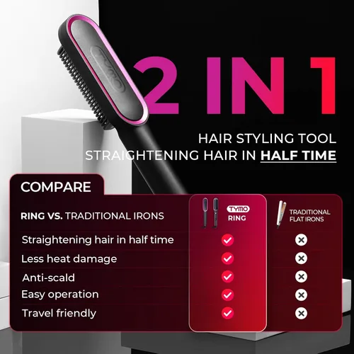 Miniatura 5 de TYMO Cepillo alisador de cabello Ring + spray de aceite para el cabello TYMO