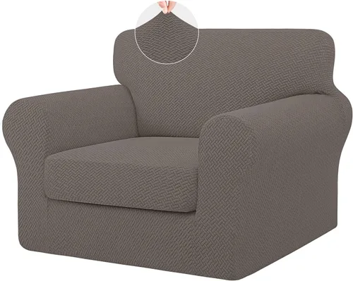 Miniatura 14 de ISSUNTEX - 4 piezas de fundas de sofá de alto estiramiento y espesor, funda suave para sofá con 3 cojines separados, funda elástica de sofá de tela