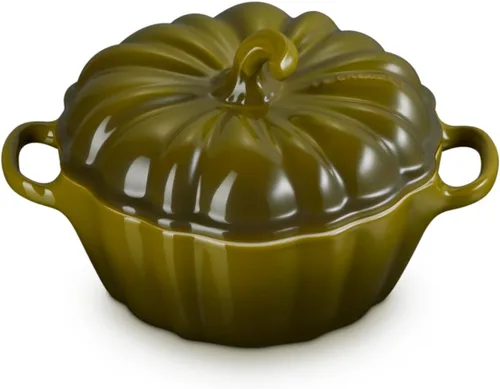 Miniatura 11 de Le Creuset Gres Figural Calabaza Petite Cocotte, 12 oz., Caqui Naranja (Persimmon)