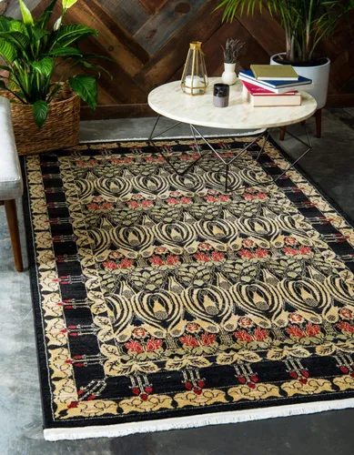 Miniatura 20 de Unique Loom Edinburgh Collection - Alfombra rectangular (2 pies x 3 pies 1 pulgada, rectangular, azul marino/bronceado)