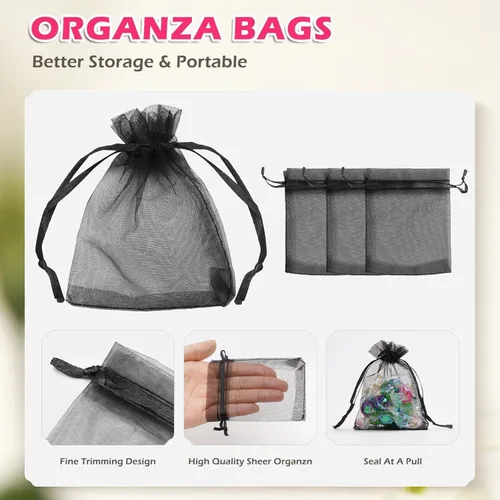 Miniatura 5 de ANZNKU Paquete de 50 bolsas de organza multicolor de 3 x 4 pulgadas, mini bolsas de regalo para regalos de Pascua, día de la madre, bolsa de joyería